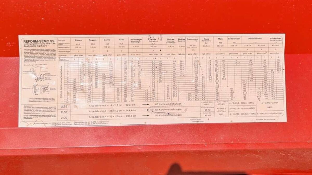 Reform Semo 99 Sämaschine - 2,5 m AB 3