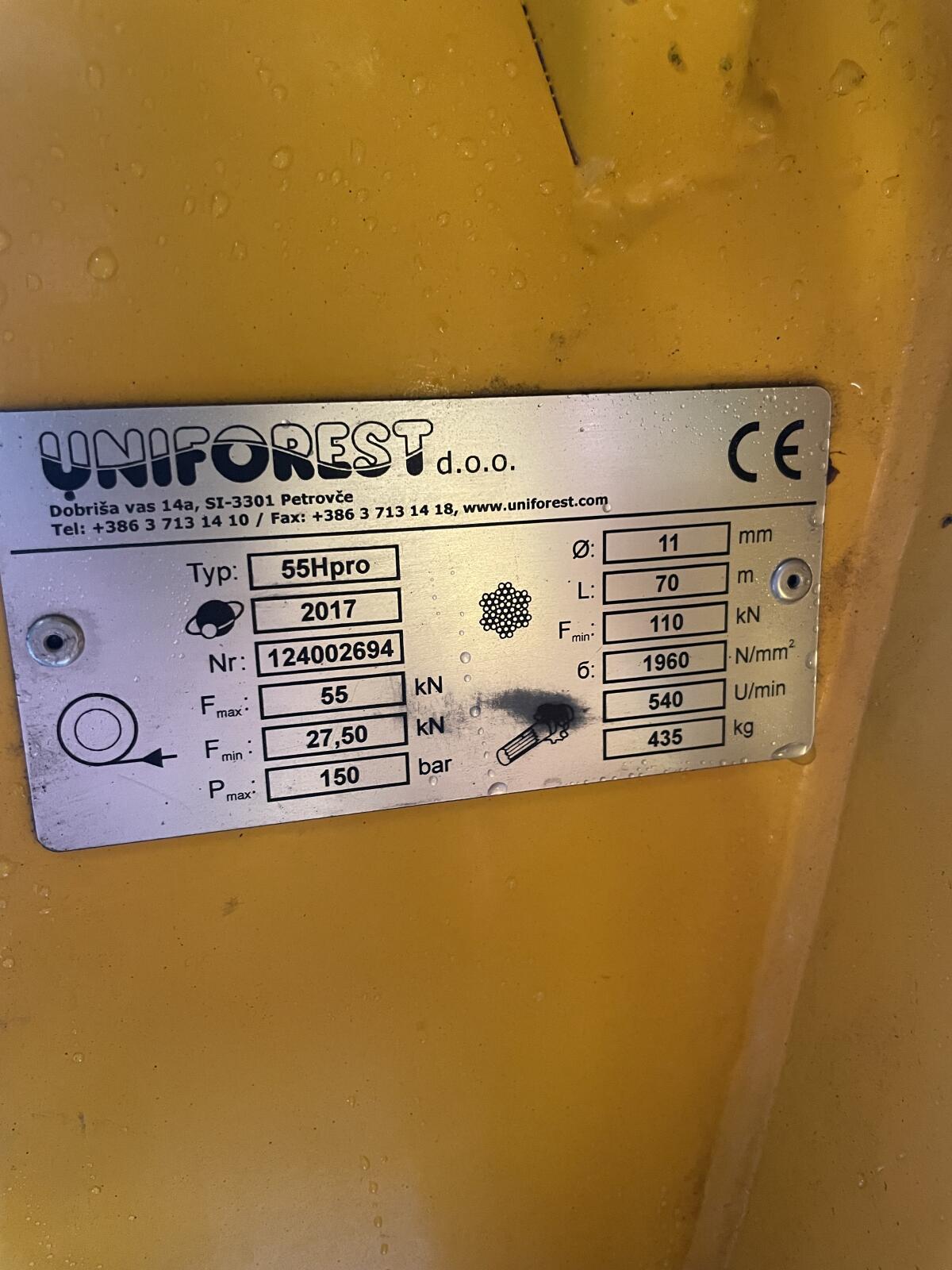 Seilwinde Uniforest 55Hpro 3