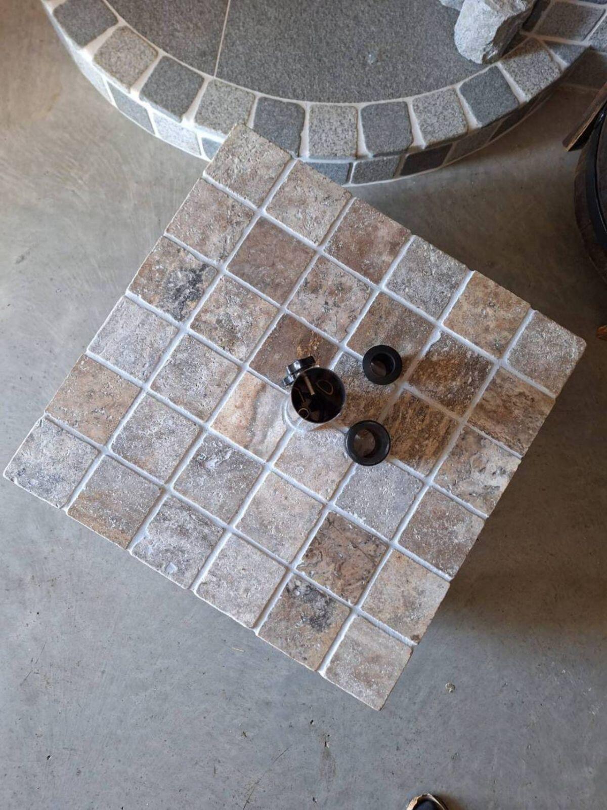 Schirmständer Travertin Silver Blue 2