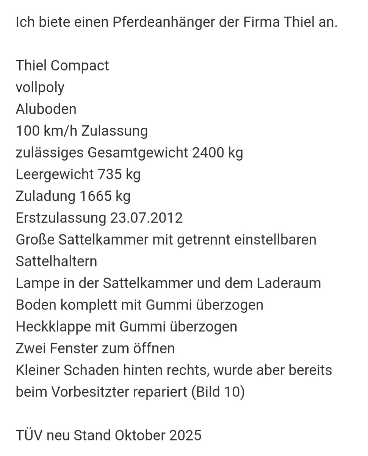 Pferdeanhänger Thiel 2