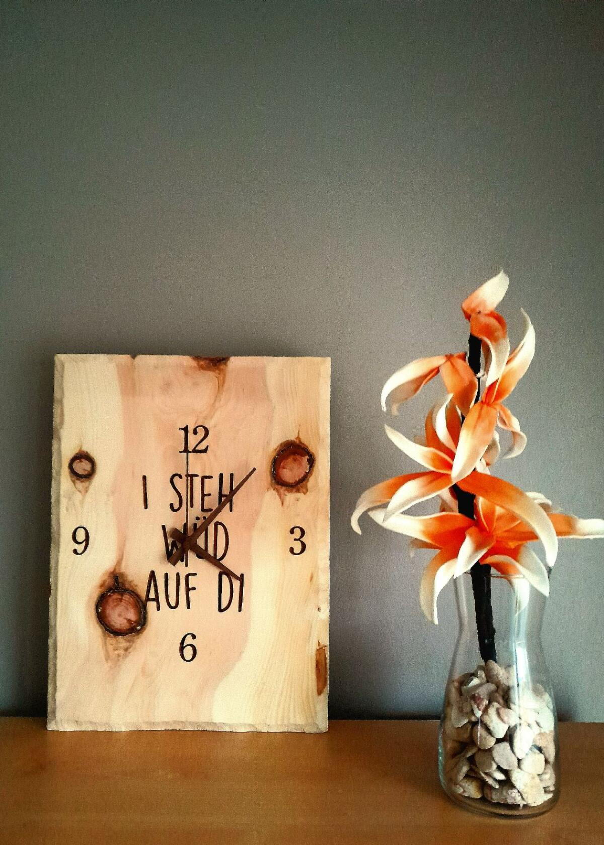 Küchenuhr I Steh Wüd Aug Di Gelasert Wanduhr, Zimmeruhr 1