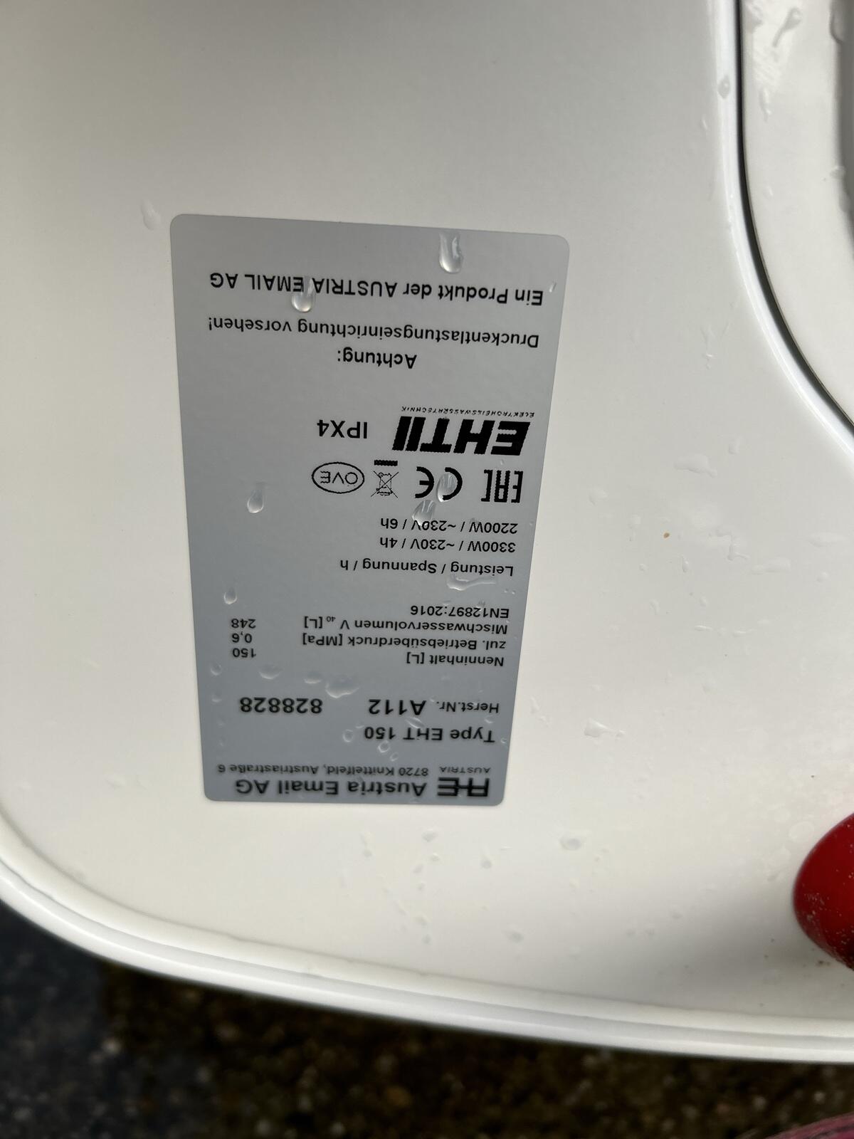 Wasserboiler el. 150 l 2