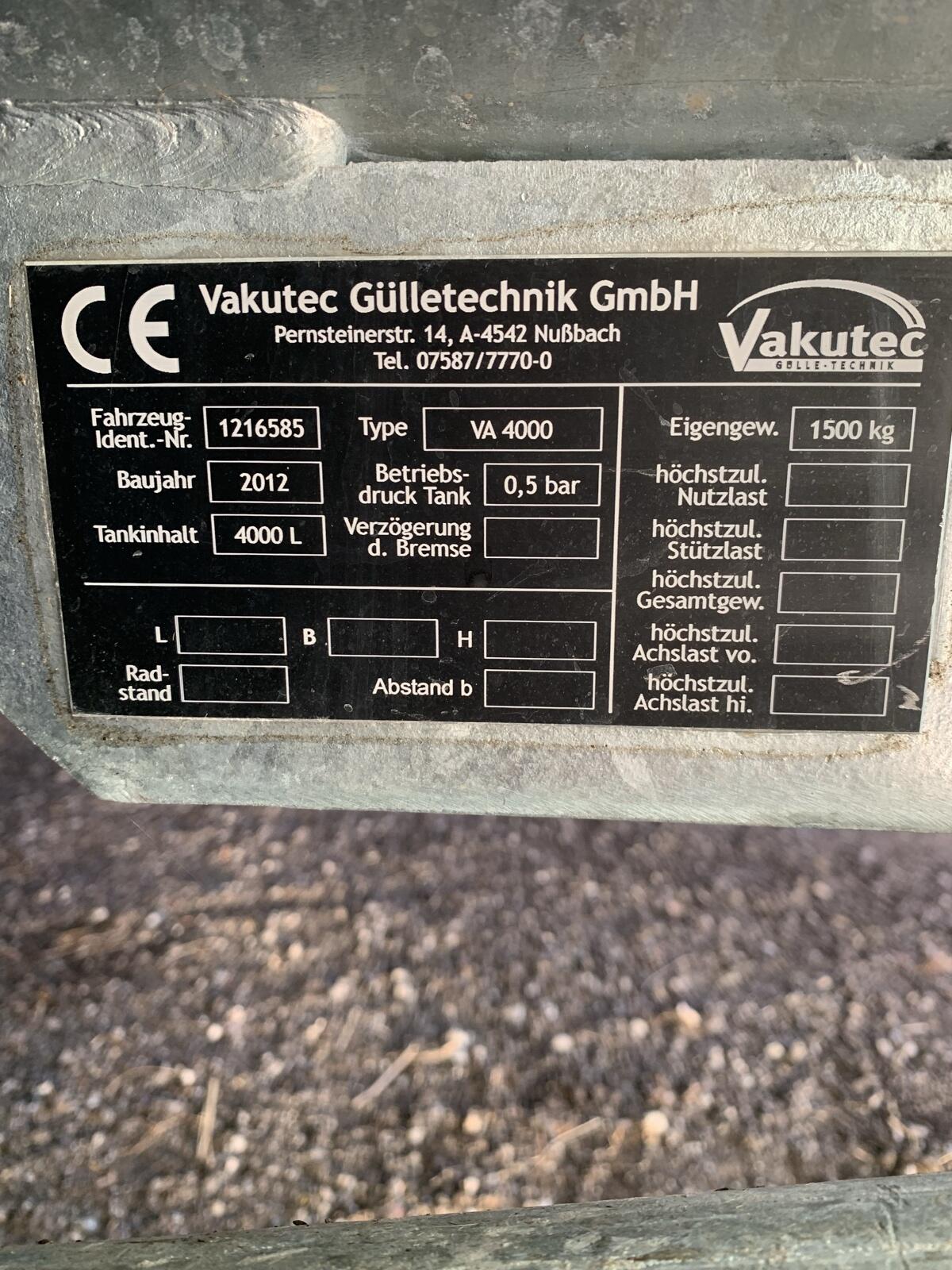Güllefass Vakutec 4000l 3
