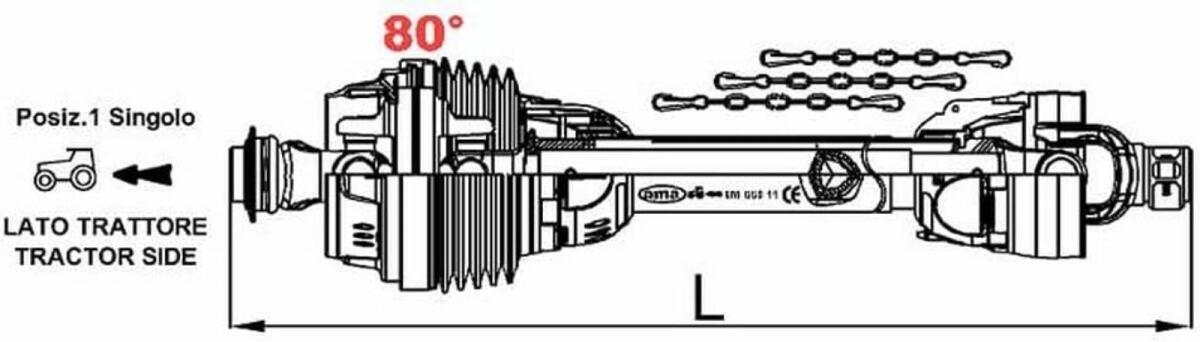 AMA Weitwinkel Gelenkwelle 80° 900mm Baugröße 4 wie neu 2