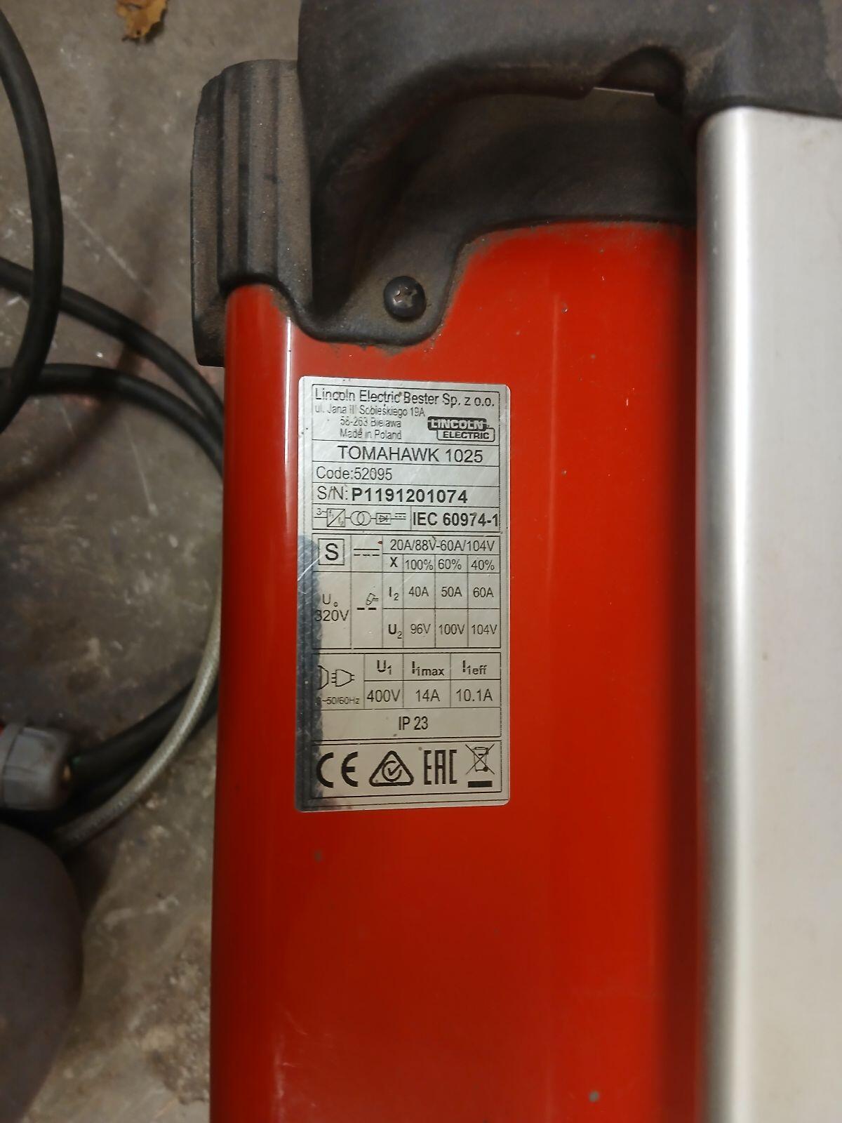 Plasmaschneider Lincoln Hypertherm Tomahawk 1025 2