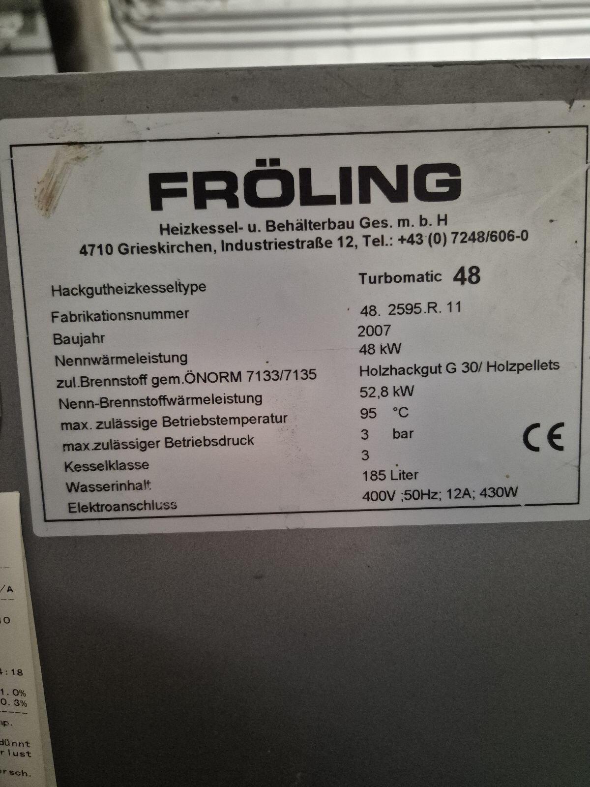 Hackschnitzelheizung Fröling 48 kW mit neuer Raumaustragung 3