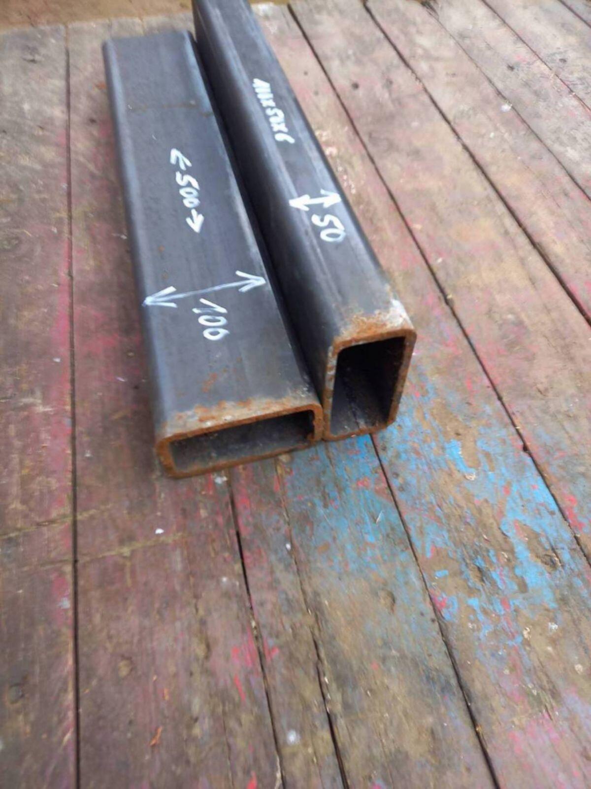 2 Rechteckrohre 100x50x5 Länge 500 mm 3