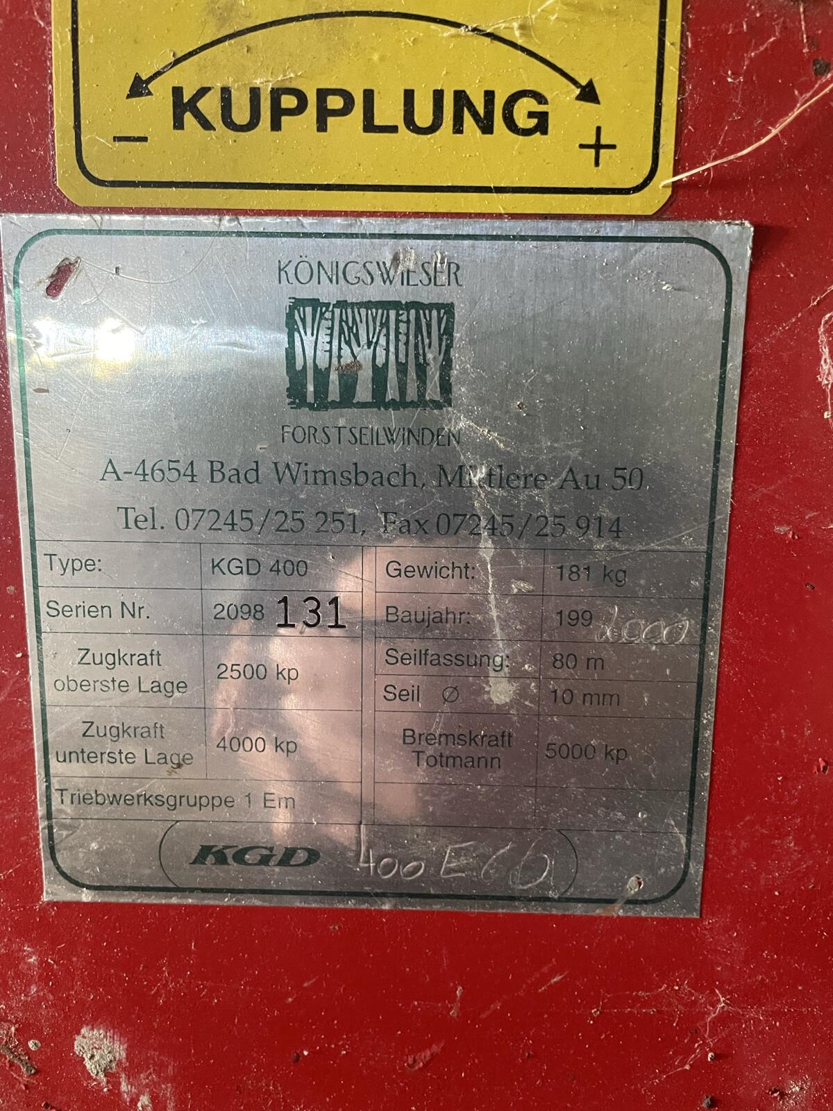 Seilwinde Königwieser 4t 3