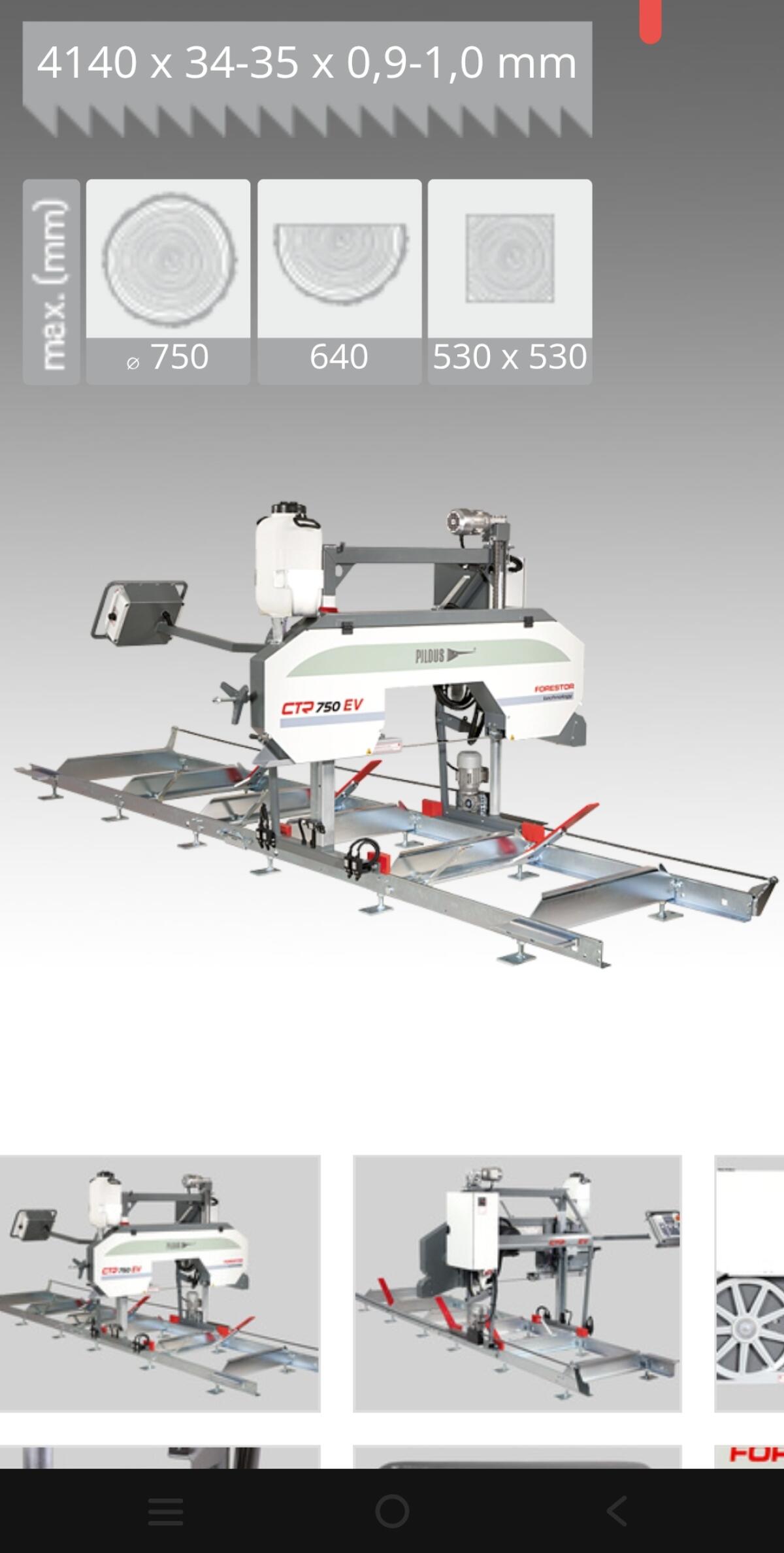 Pilous CTR 750 EV Blockbandsäge Langholz 1