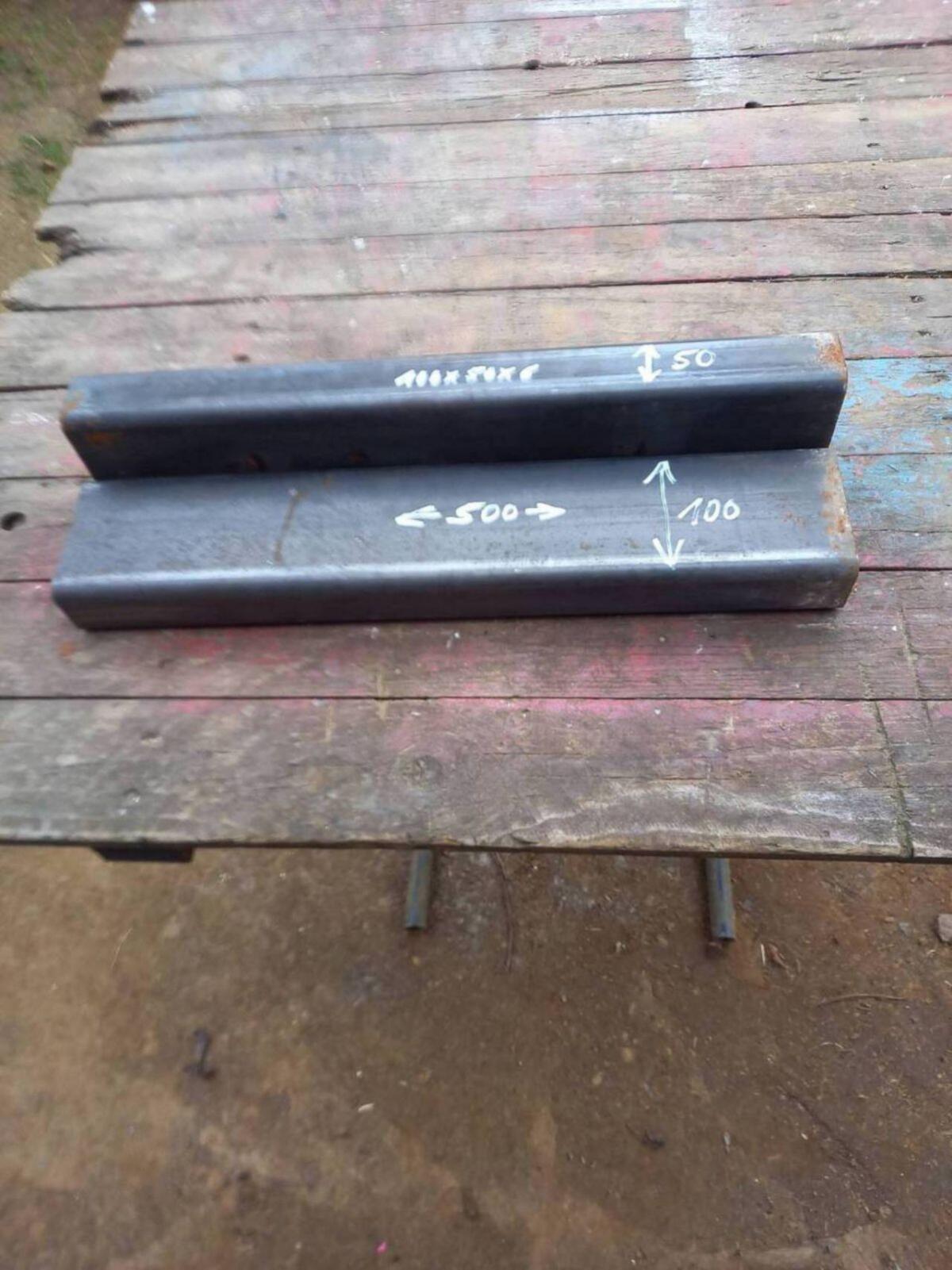 2 Rechteckrohre 100x50x5 Länge 500 mm 1