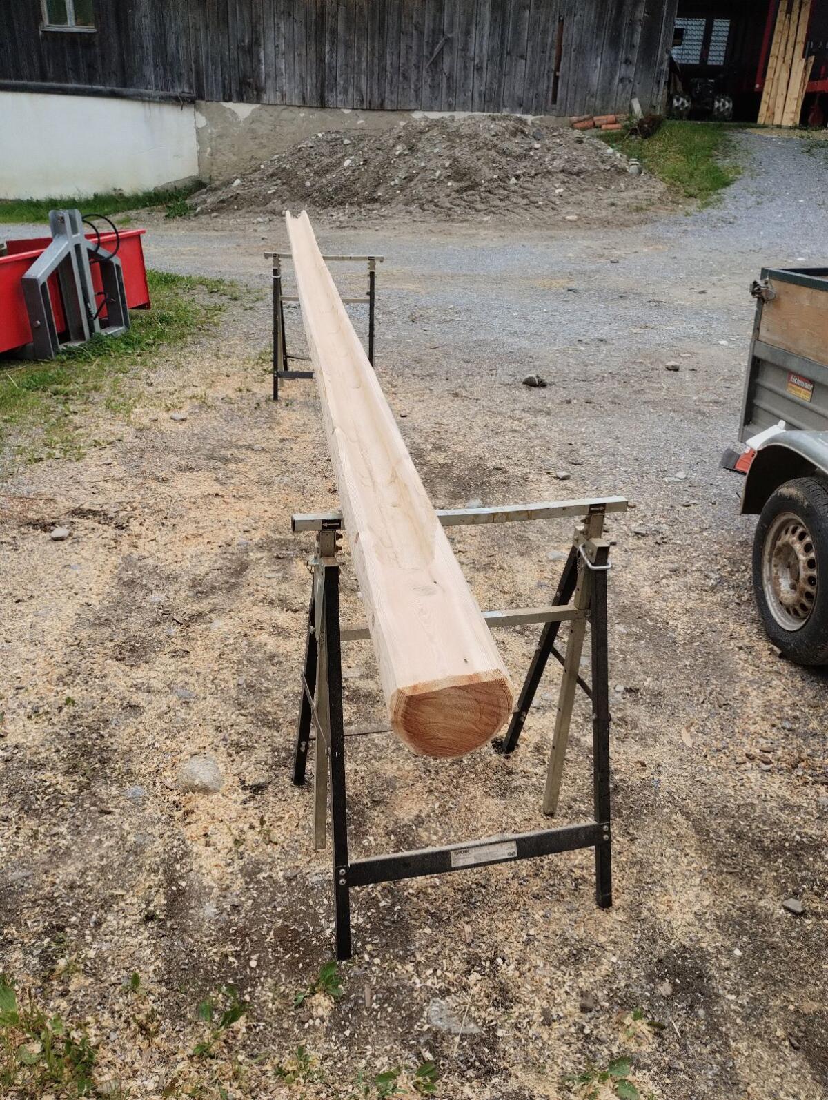 Dachrinne Holzdachrinne Lärche 2