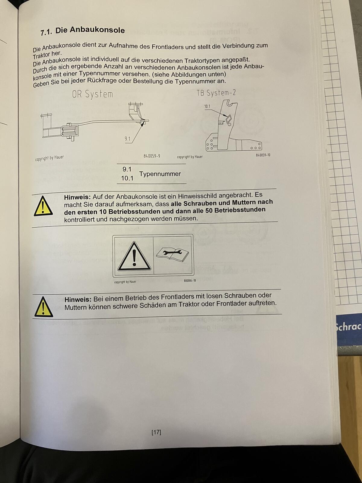 Hauer OR Konsole für Fendt 209S 3