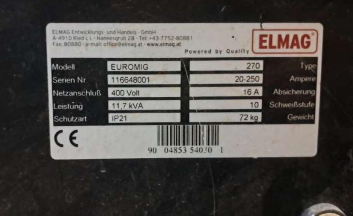 Schutzgasschweißgerät Elmag Euromig 270 2