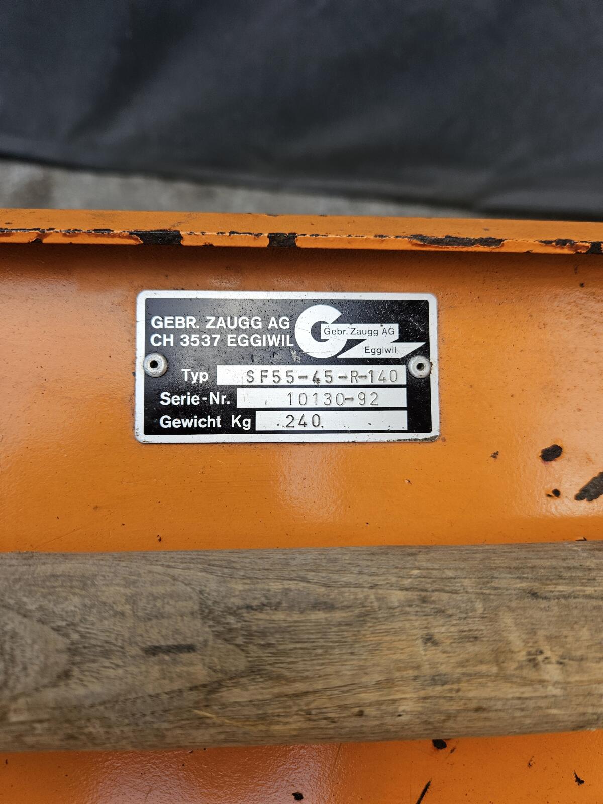 Schneefräse Zaugg SF55-45-R140 2