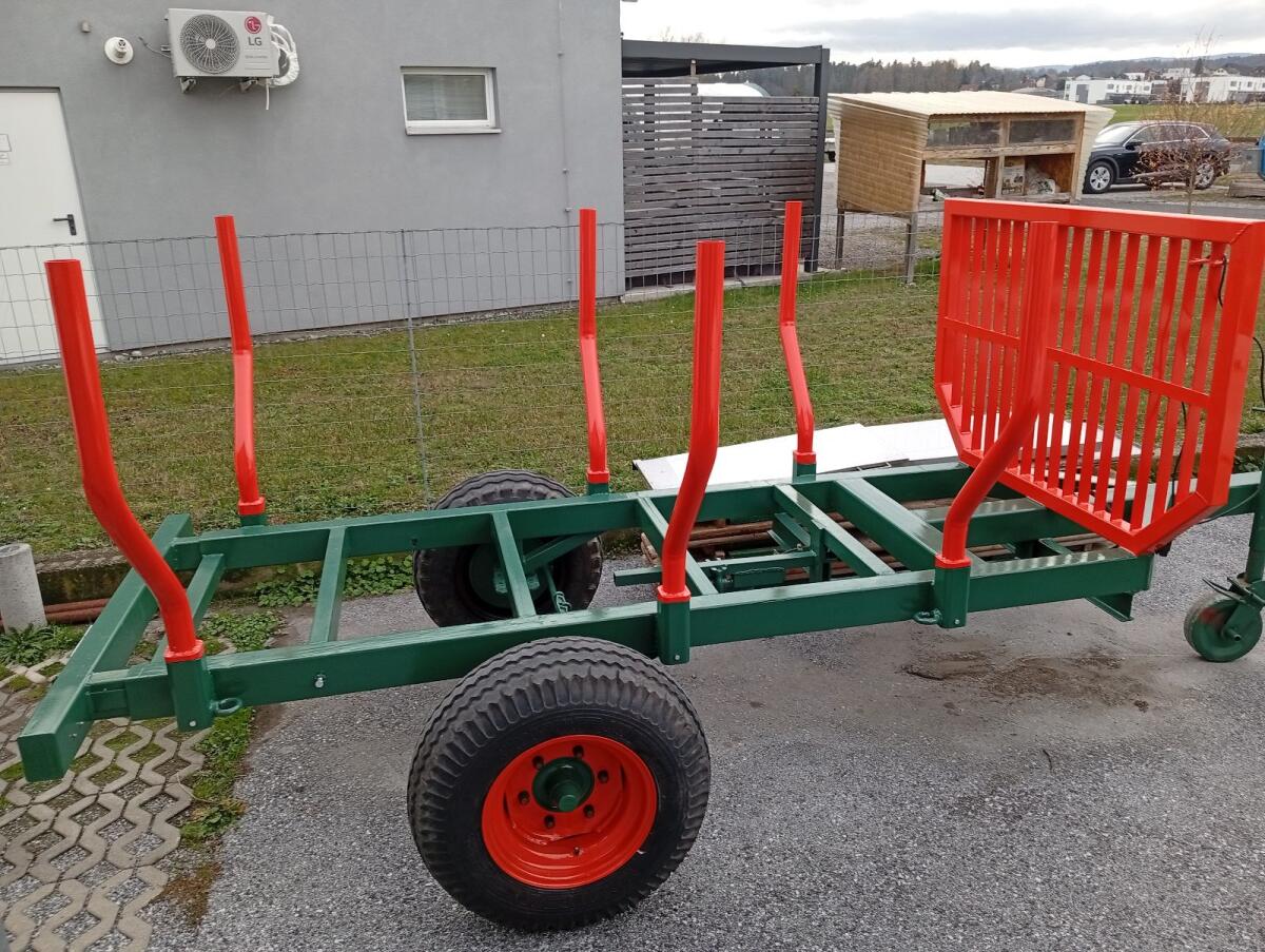 Rungenanhänger inkl Kran mit Zange und rotator 3