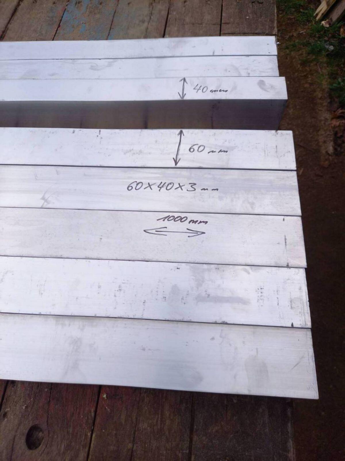 8 Alu-Rohr-Reste 60x40x3 Länge 1 m 3