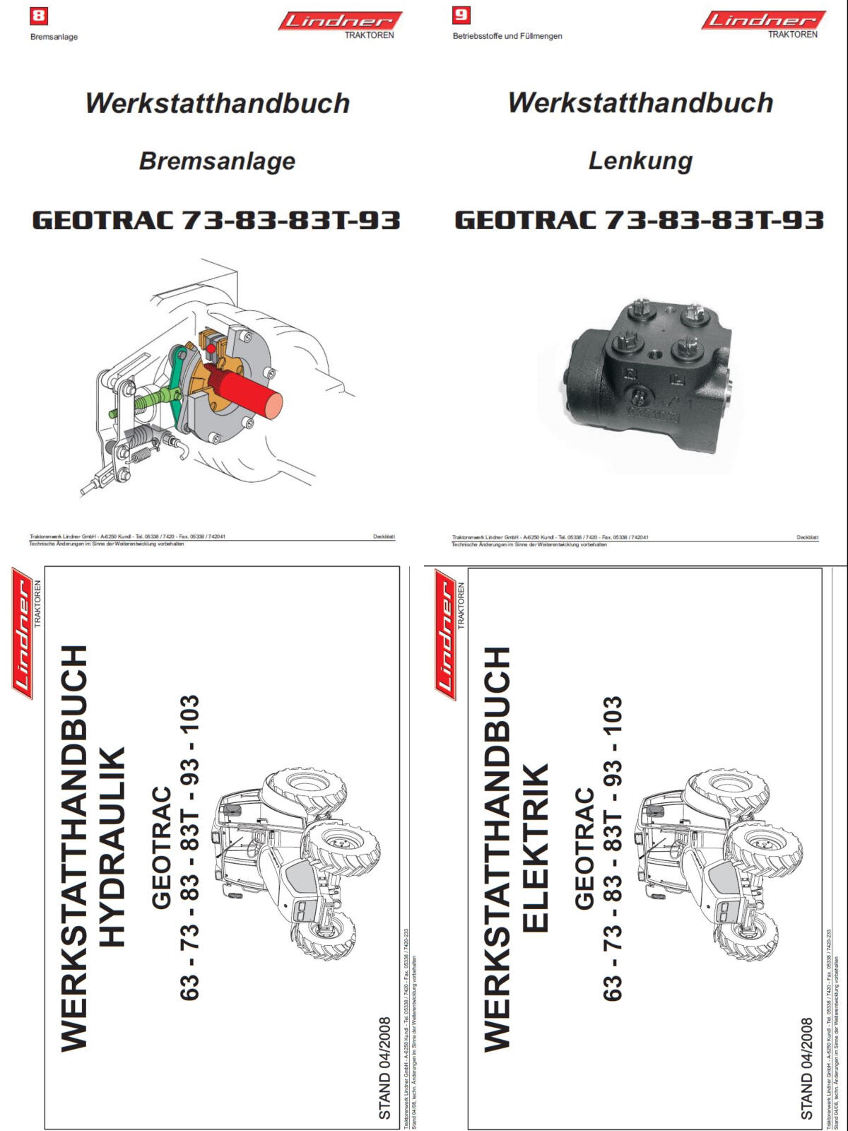 Werkstatthandbuch Lindner Geotrac 63-73-83-93-103 2