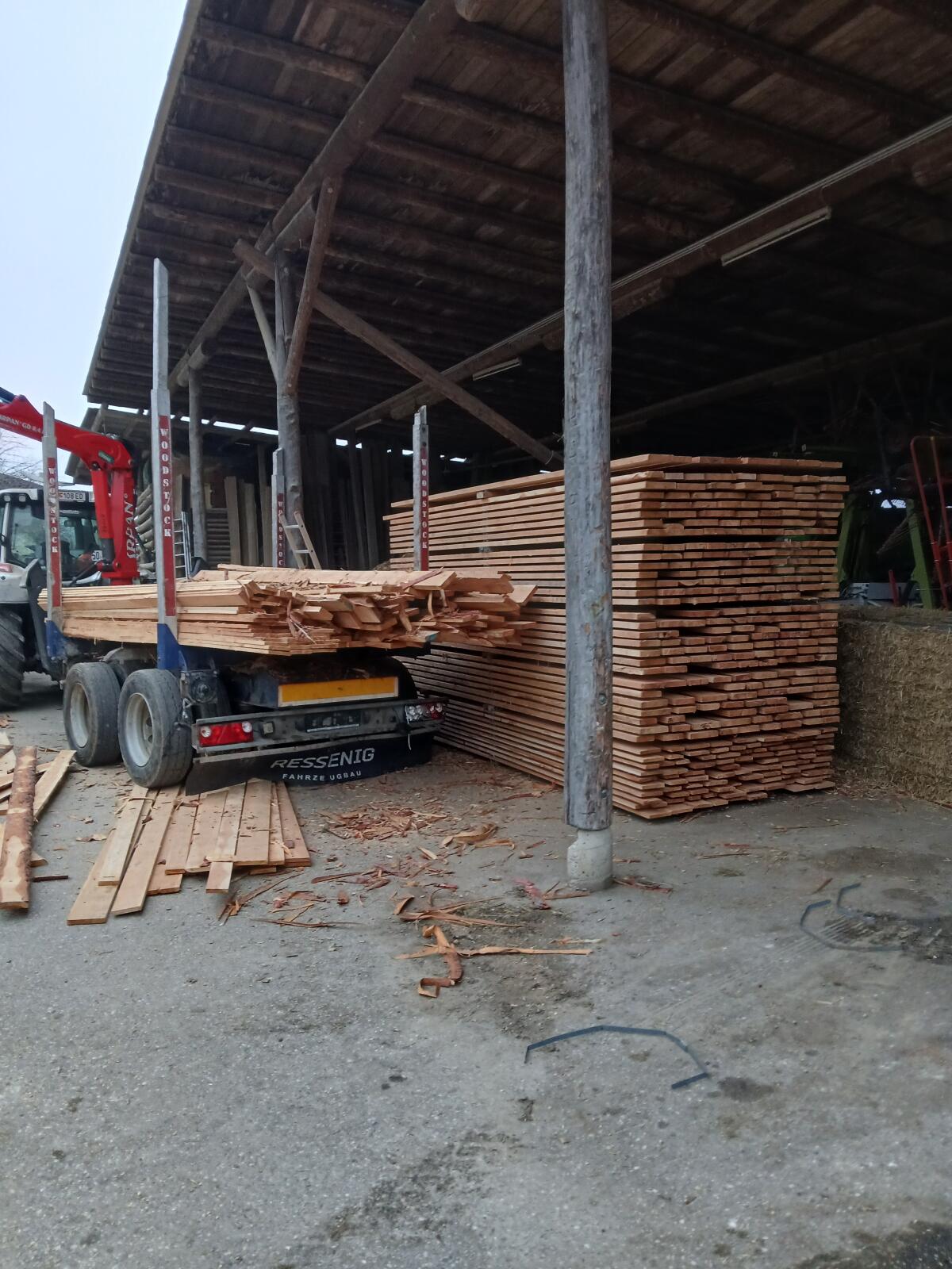 Forstanhänger mit Krpan Kran 8,4m 2