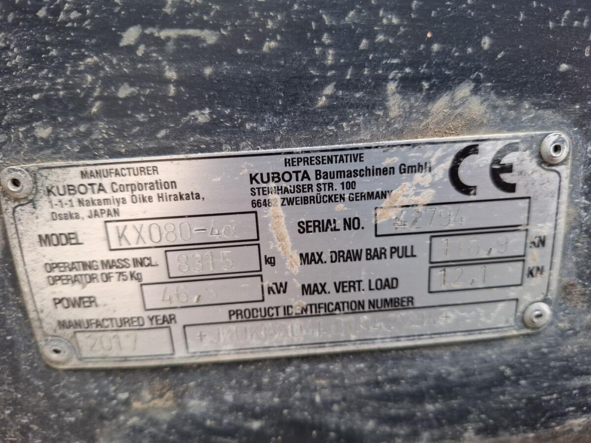 bagger kubota kx 80 /4 3