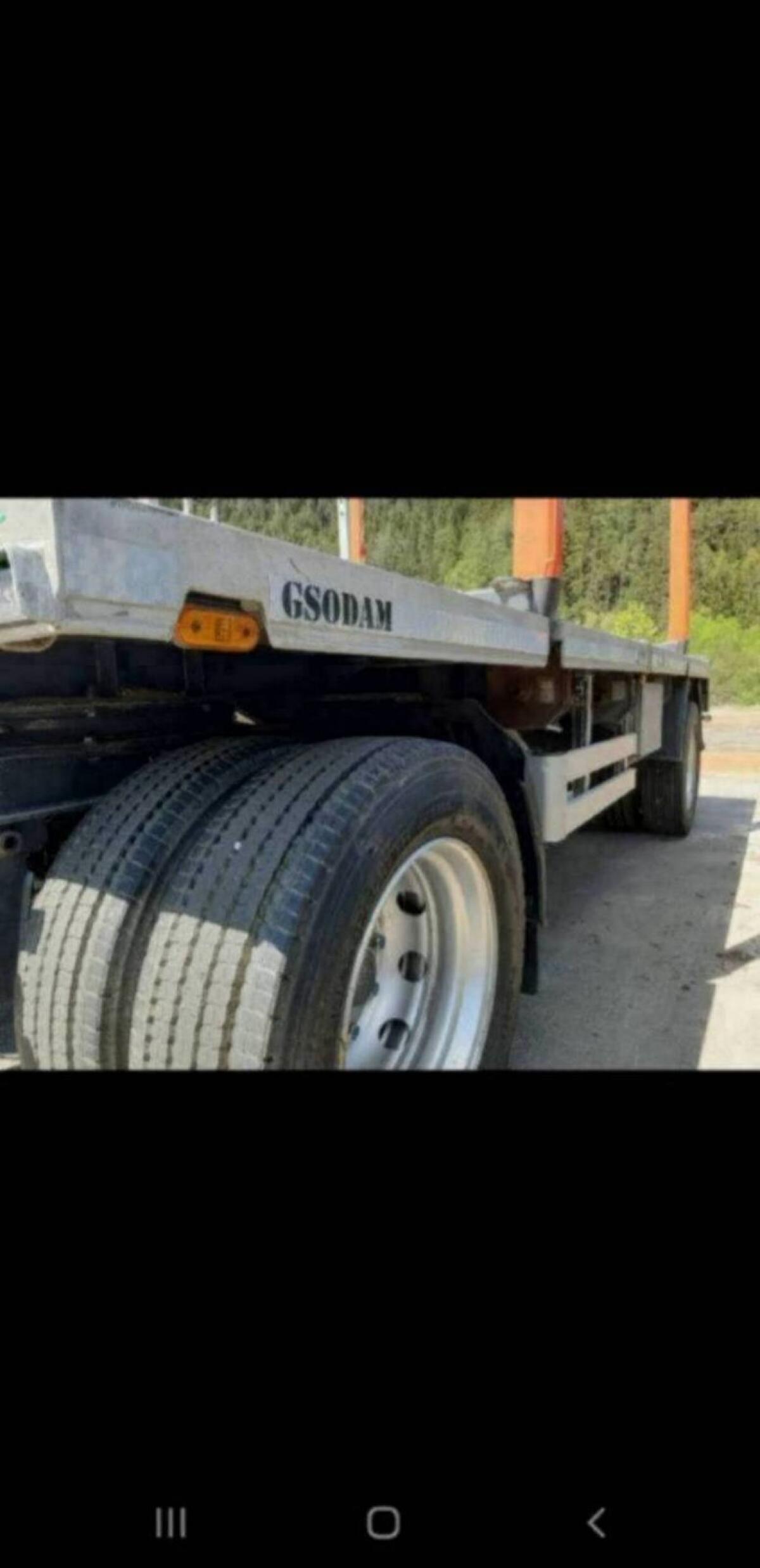 Gsodam LKW Holzanhänger 2-Achs mit Plateau Rungenanhänger 2