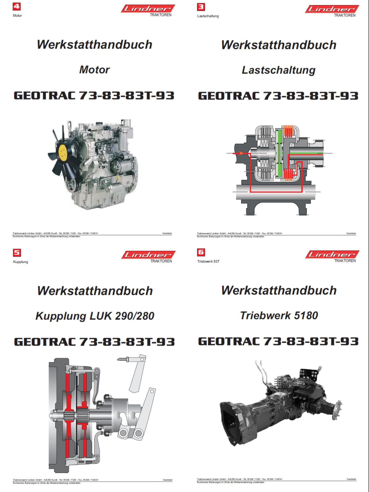 Werkstatthandbuch Lindner Geotrac 63-73-83-93-103 1