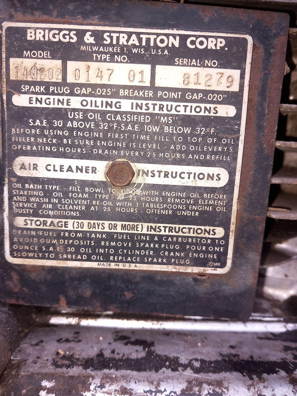Briggs and Stratton Motor 1