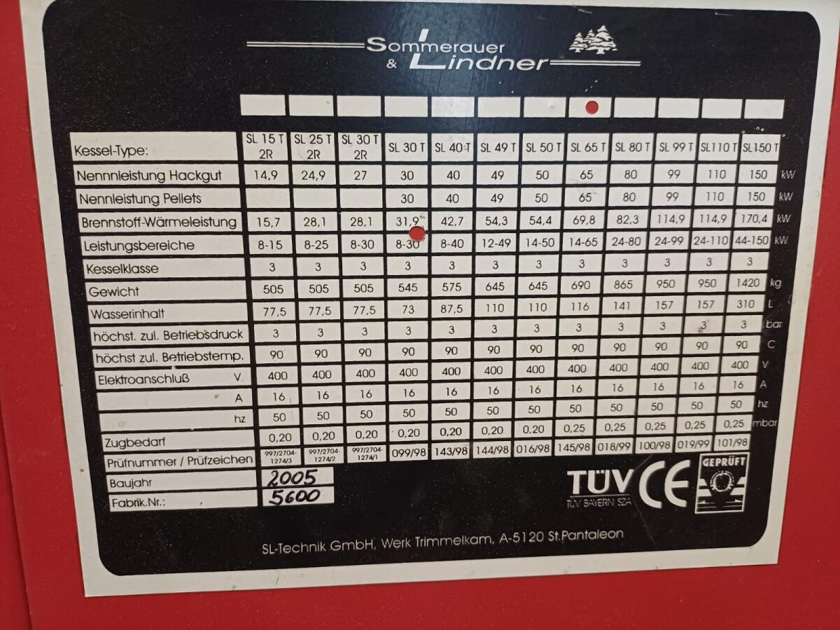 Hackgutheizung Sommerauer & Lindner SL65T 3
