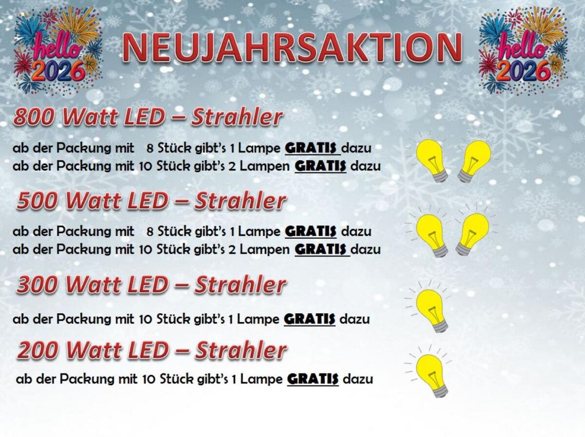 Hallenstrahler LED 200, 300, 500, 800 Watt für Werkstatt 2