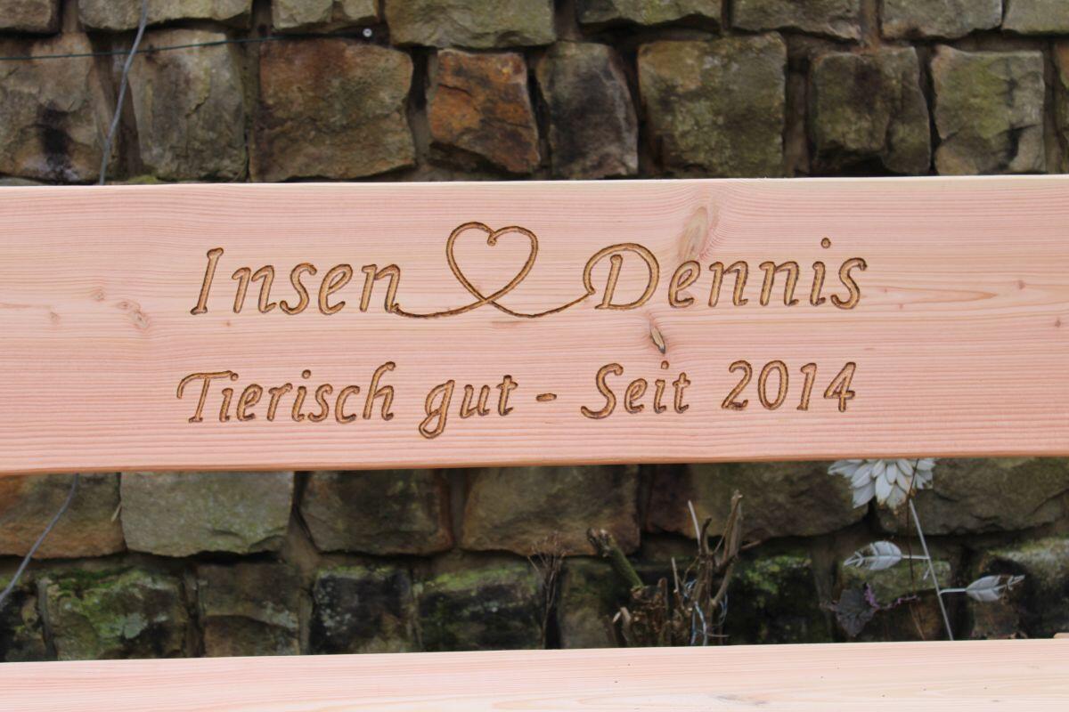 Gartenbank mit Gravur. Weihnachtsgeschenk. Hochzeitsgeschenk. 2