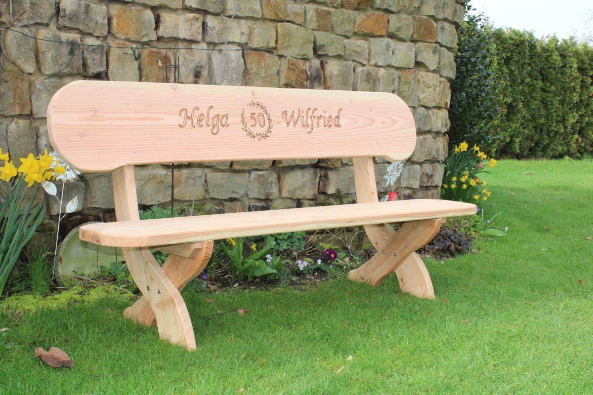Gartenbank mit Gravur. Weihnachtsgeschenk. Hochzeitsgeschenk. 3