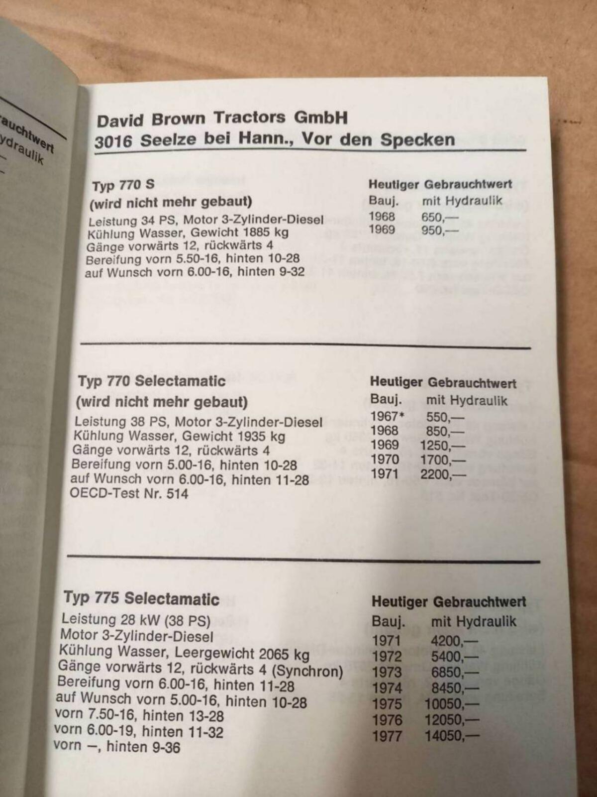 Errechnete Zeitwerte für Schlepper und Mähdrescher 2