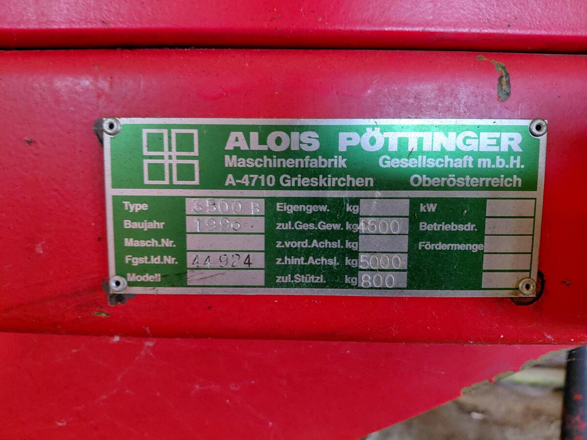 Pöttinger Miststreuer Bergmiststreuer Berg 3500 B 3