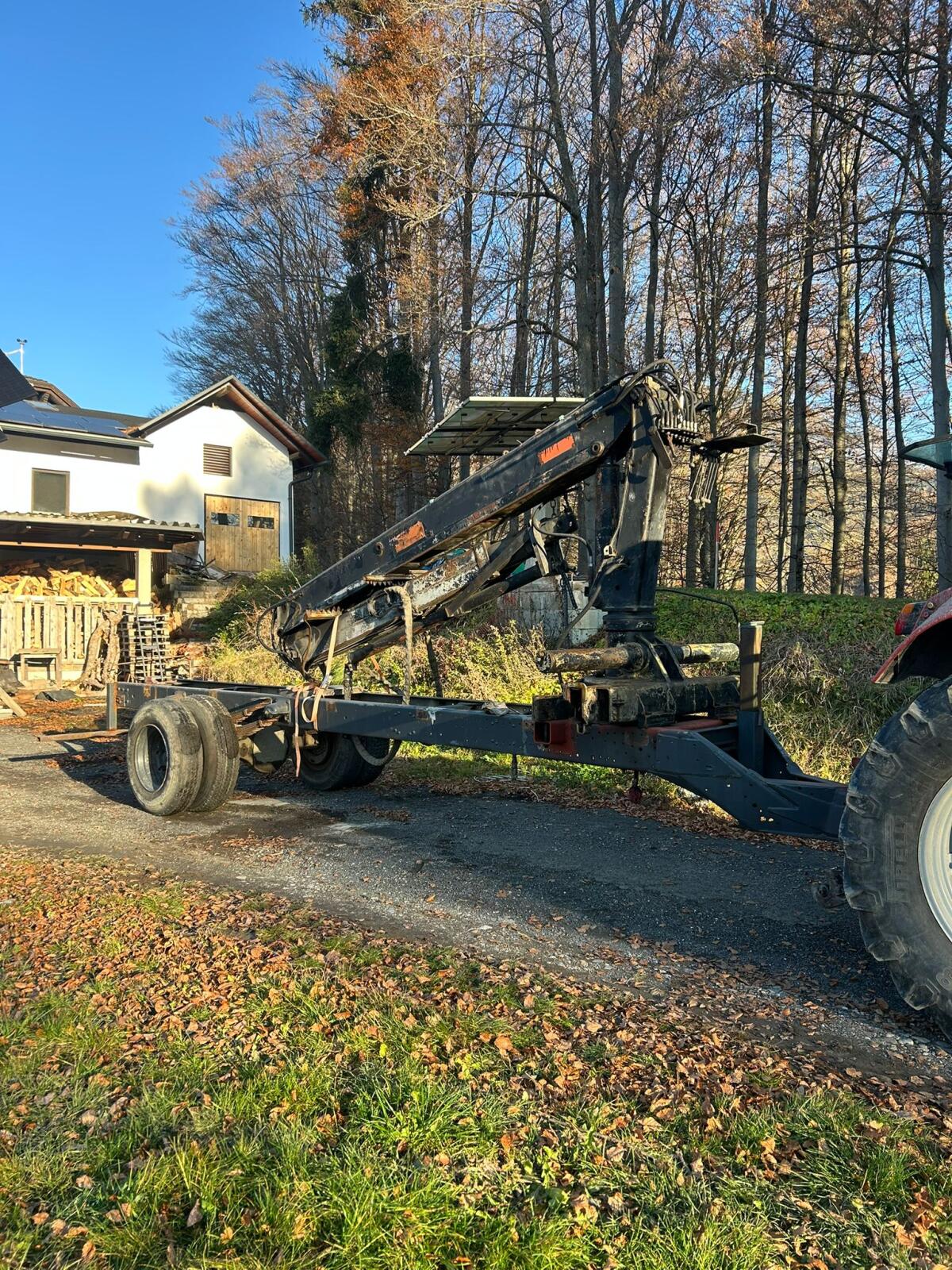Forstanhänger mit Forstkran 1