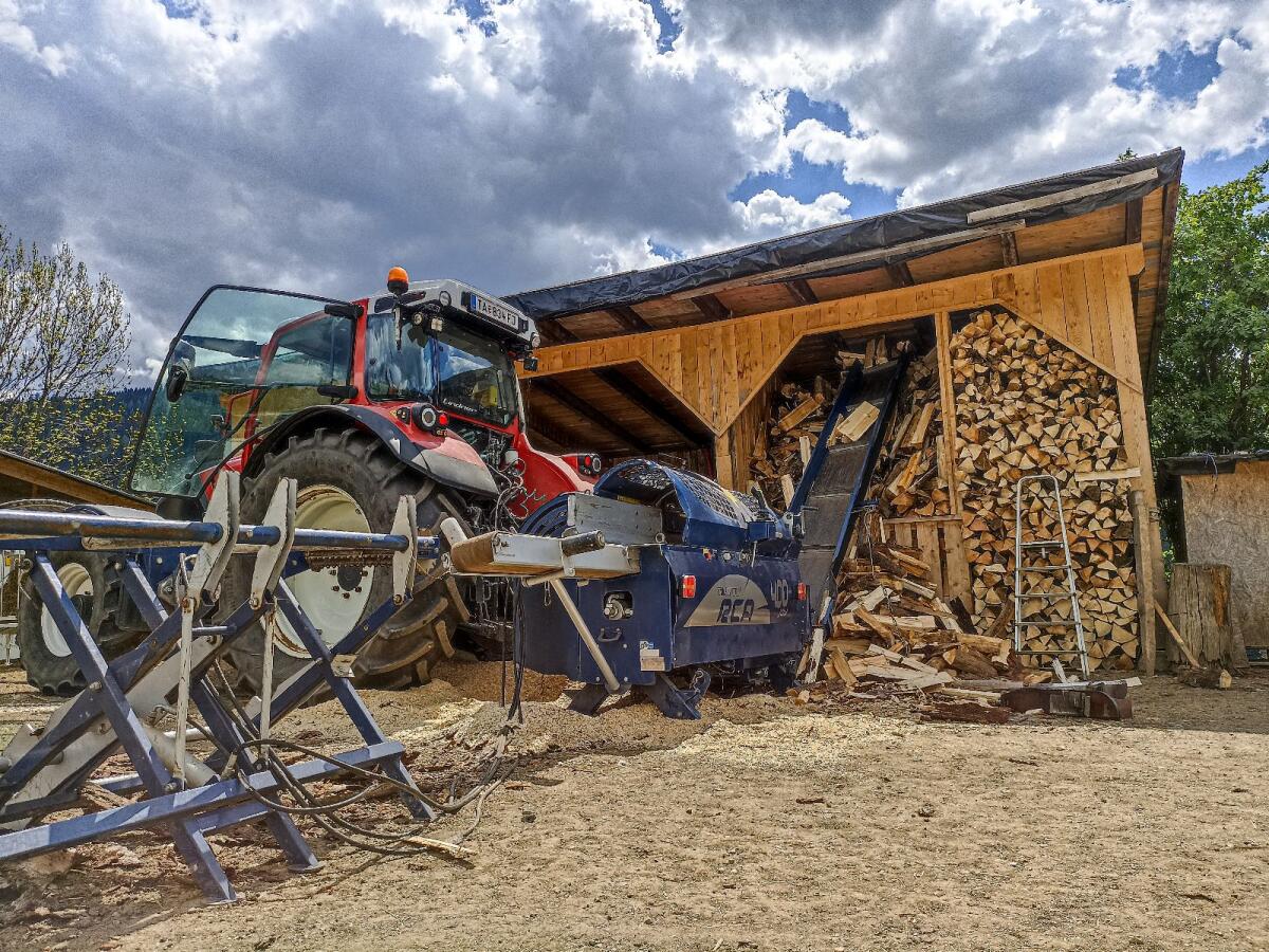 Holzspalten mit Säge Spaltautomat 2