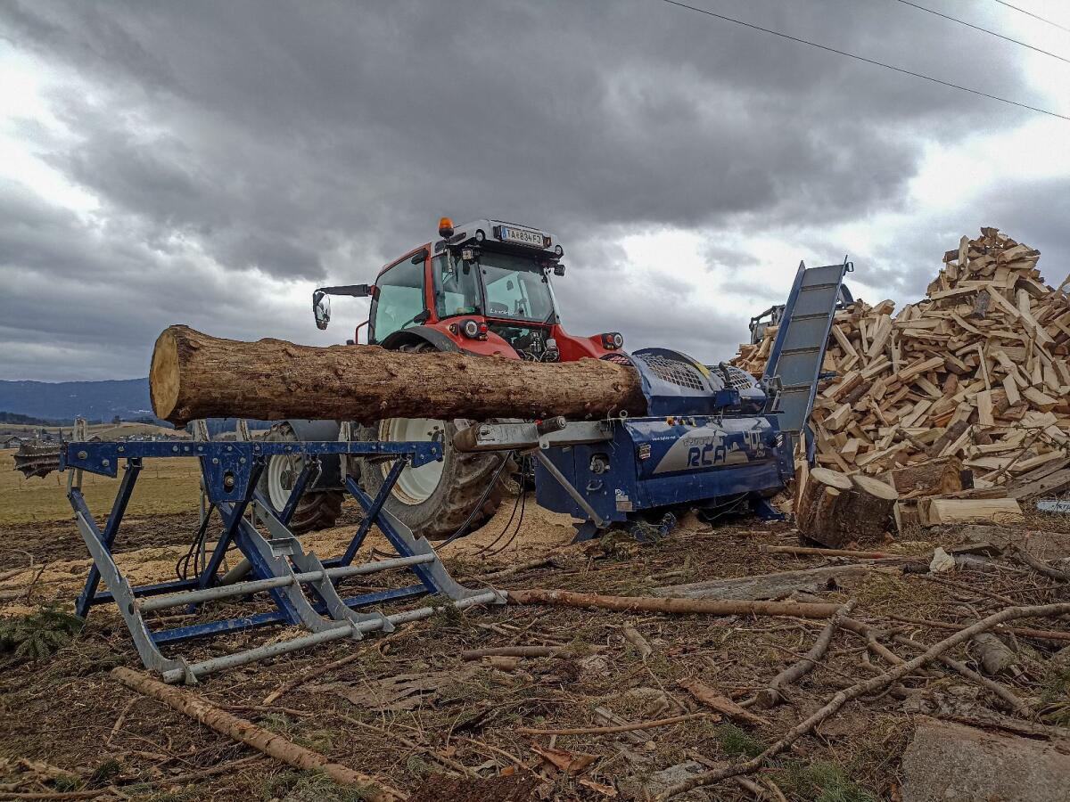 Holzspalten mit Säge Spaltautomat 3