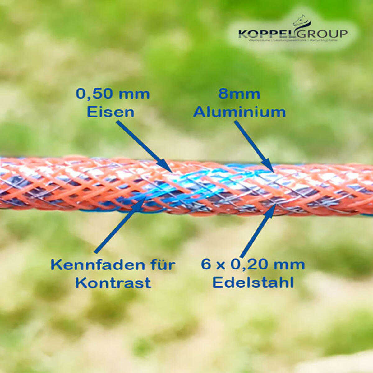 Weidekordel 500 m 6 mm, MAXALON, Made by Koppel-Group 3