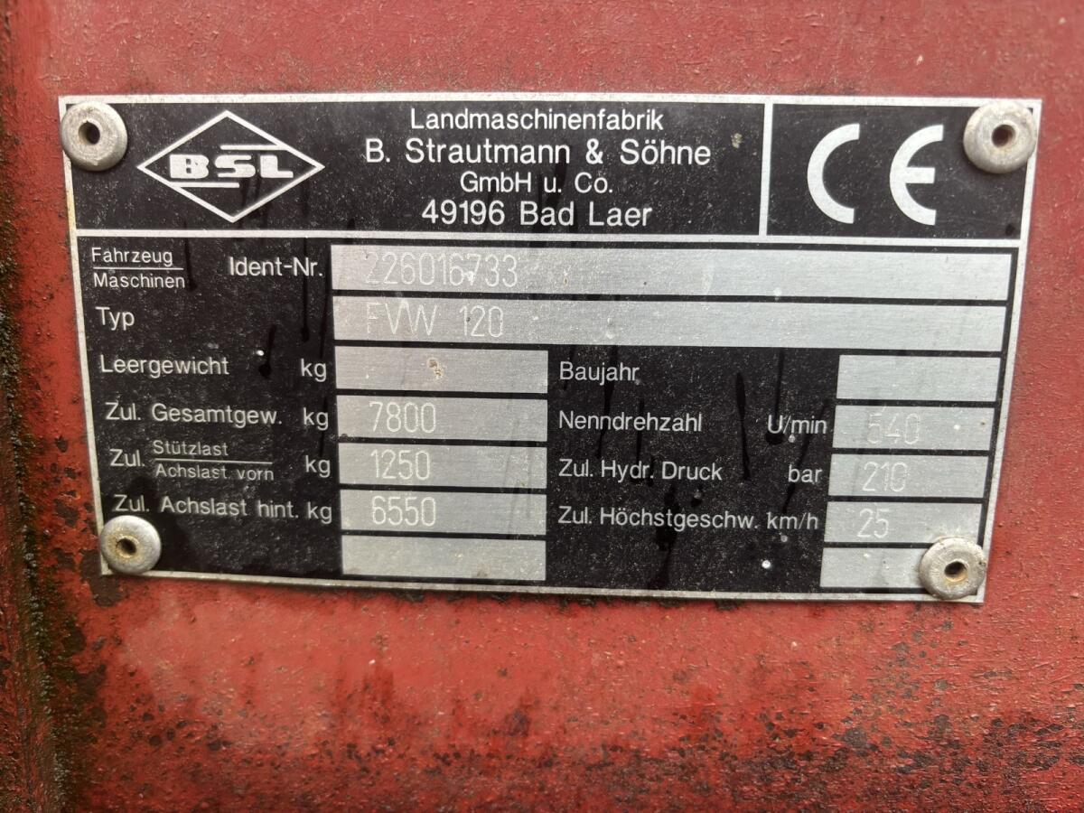 Verkaufe Strautmann Futterverteilwagen FVW 120 2