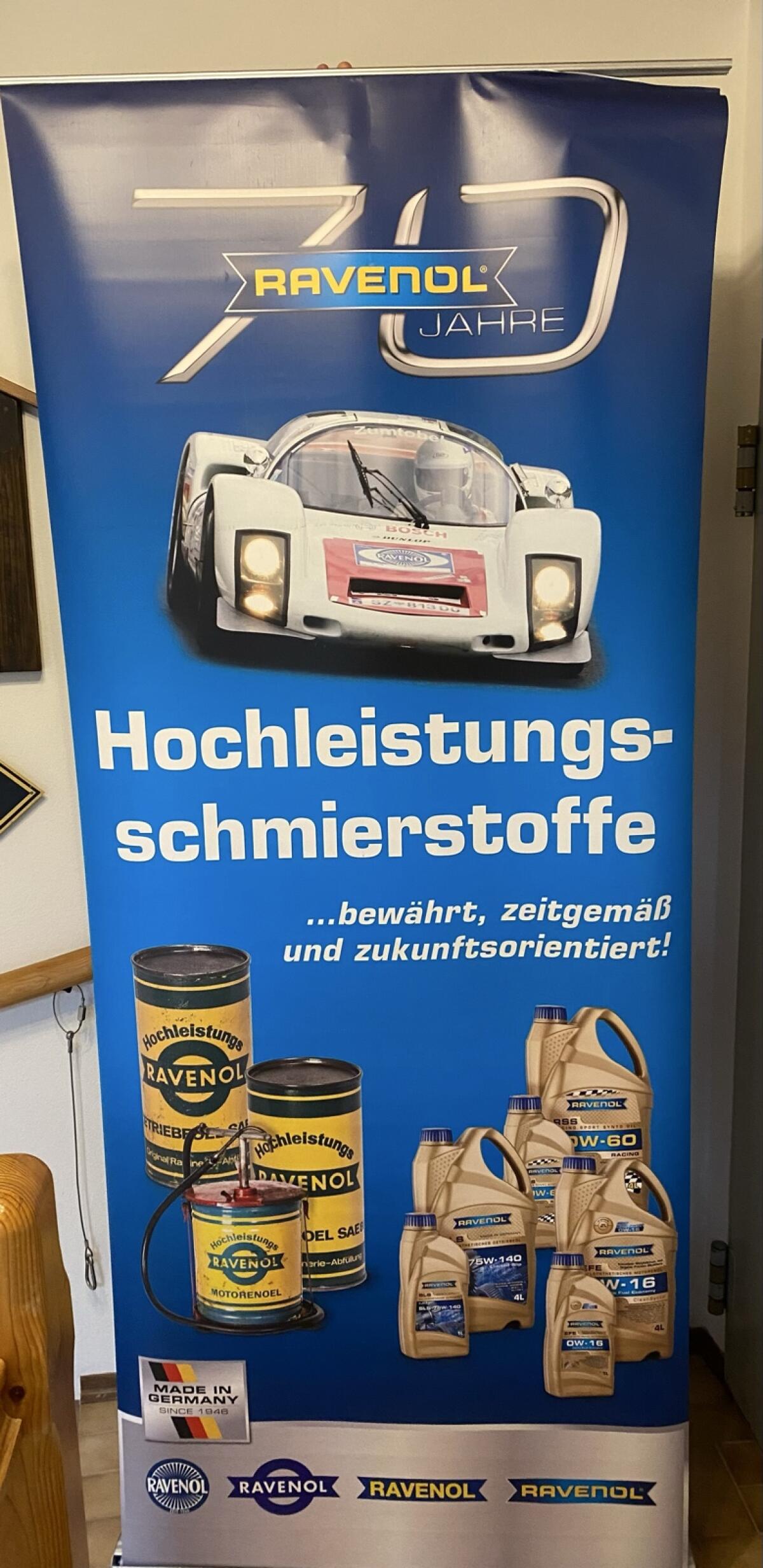 Ravenöl Roll-Up Werbung Öl Werbung Oldtimer Reklame 1