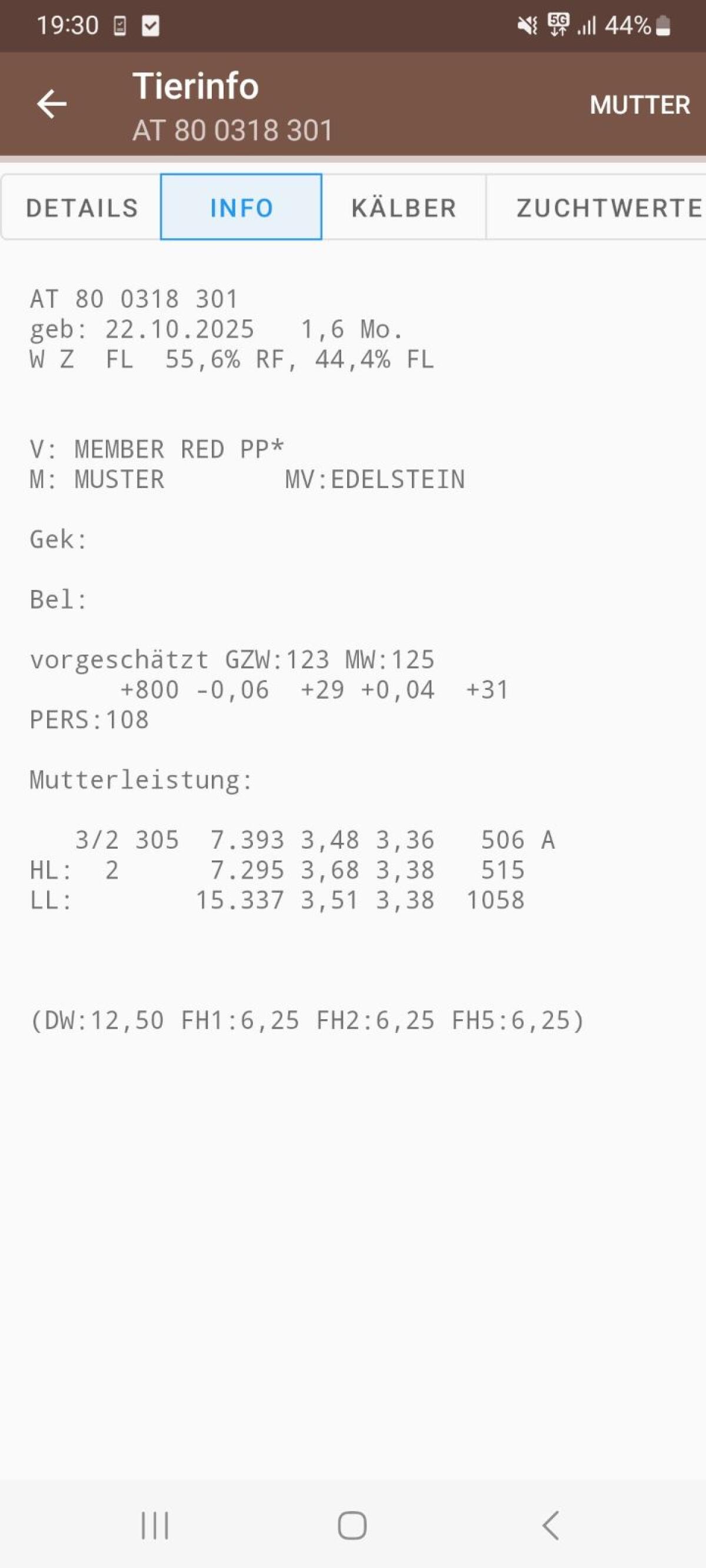FL×RF Kalb weiblich hornlos Bio 3
