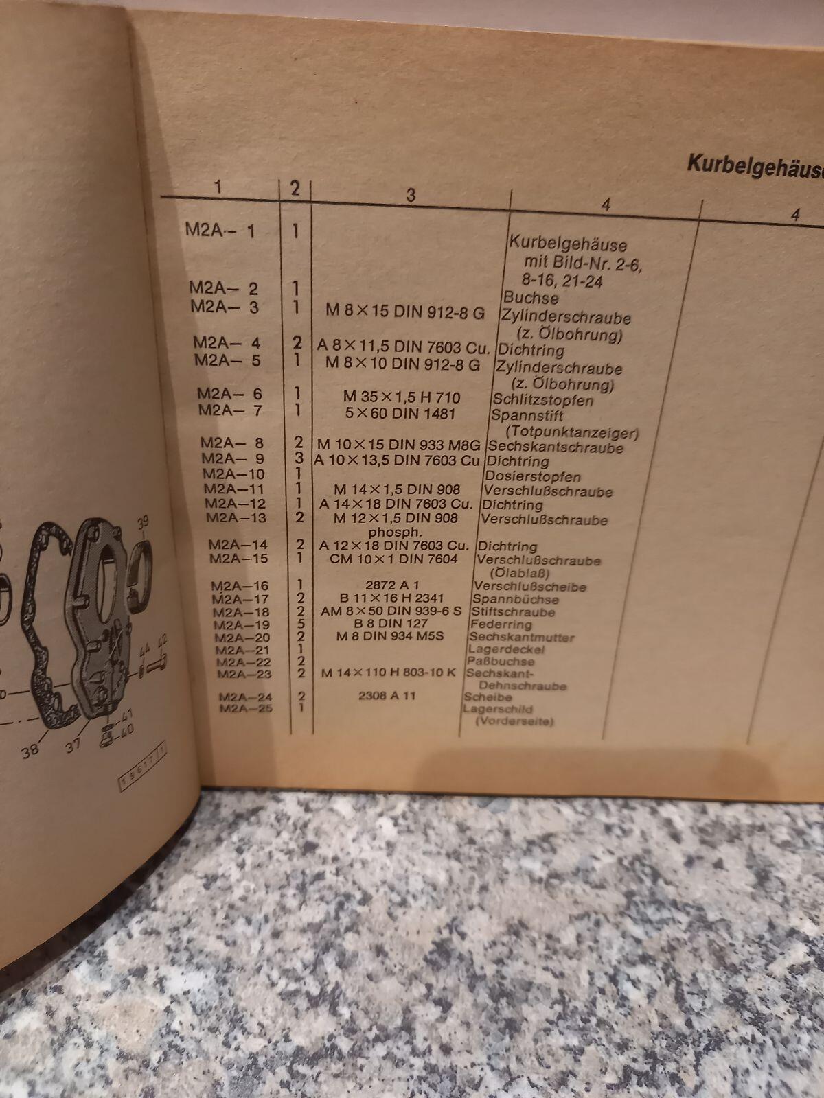 Ersatzteilliste Deutz 2506 3