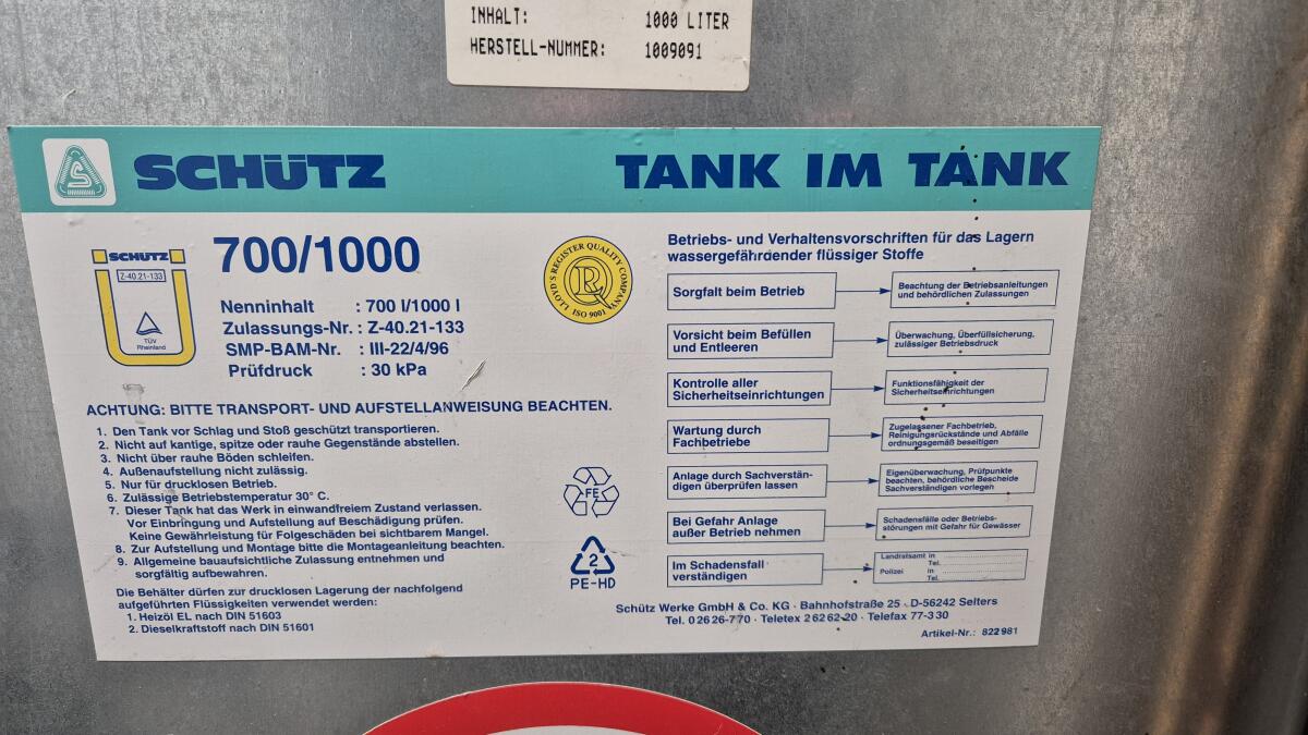 Heizöl Diesel Öltanks doppelwandig 3