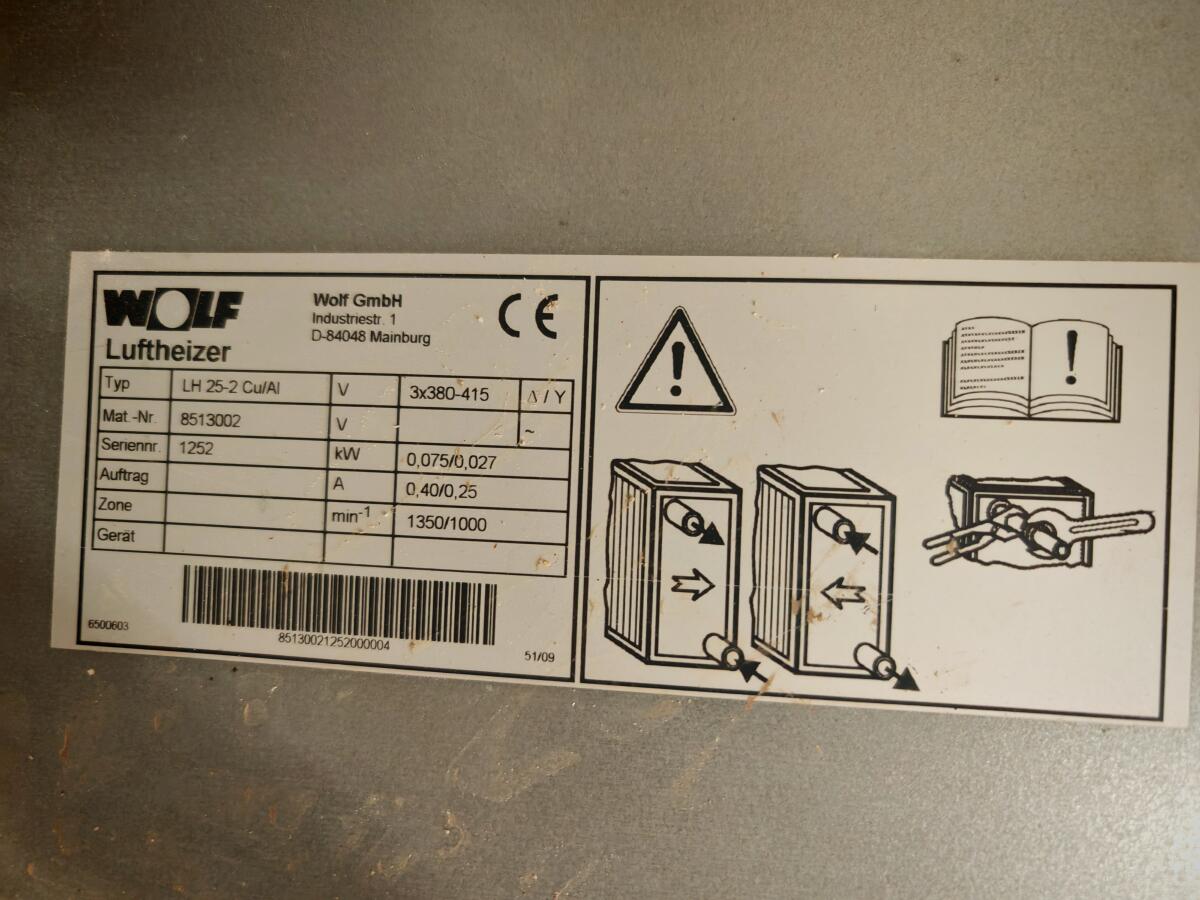 WOLF Luftheizer - LH 25-2 Cu/AI 1