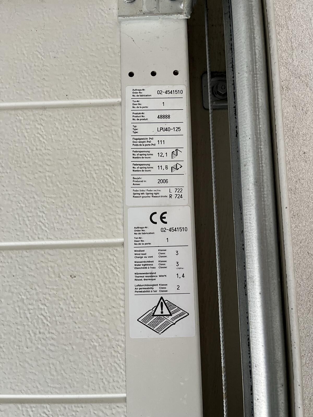 Garagentor Hörmann 3x3 m 2