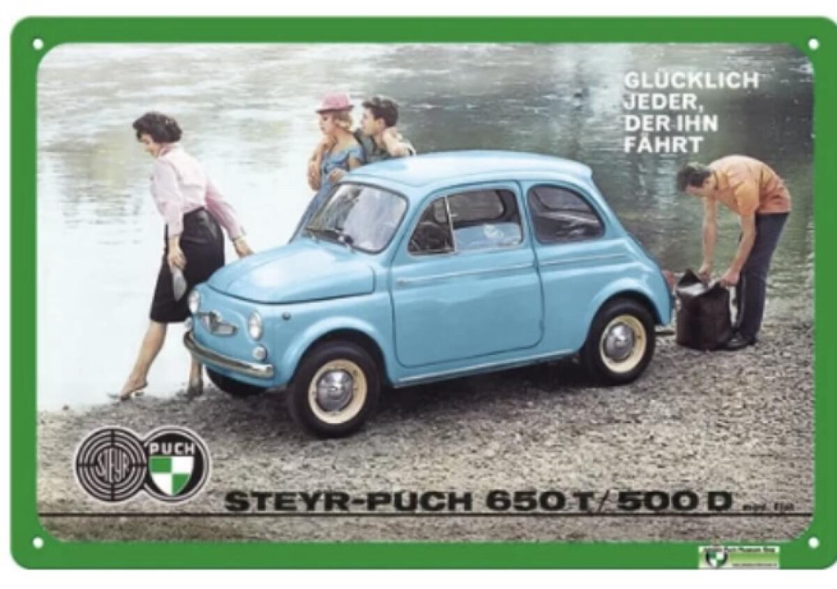 Blechschild 30 x 20 cm Puch 500 D 650 T 1