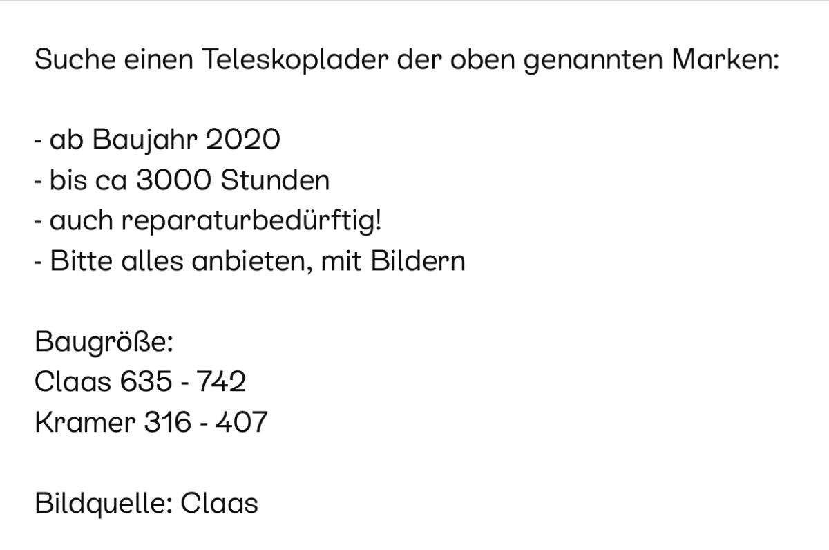 Suche Teleskoplader Kramer/Claas auch defekt 2