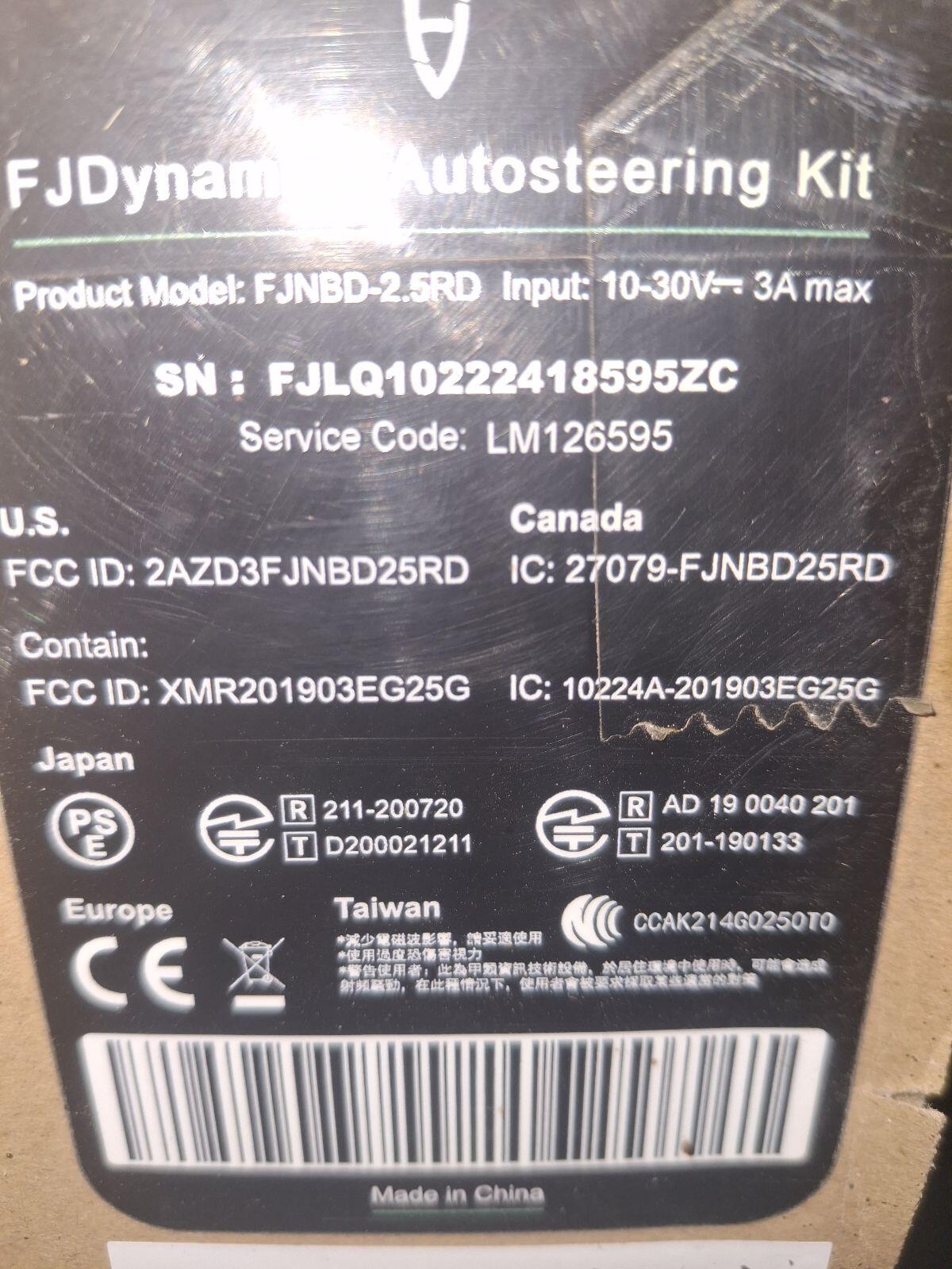 Unbenutztes FJ Dynamics AT1 RTK GPS Lenksystem 3
