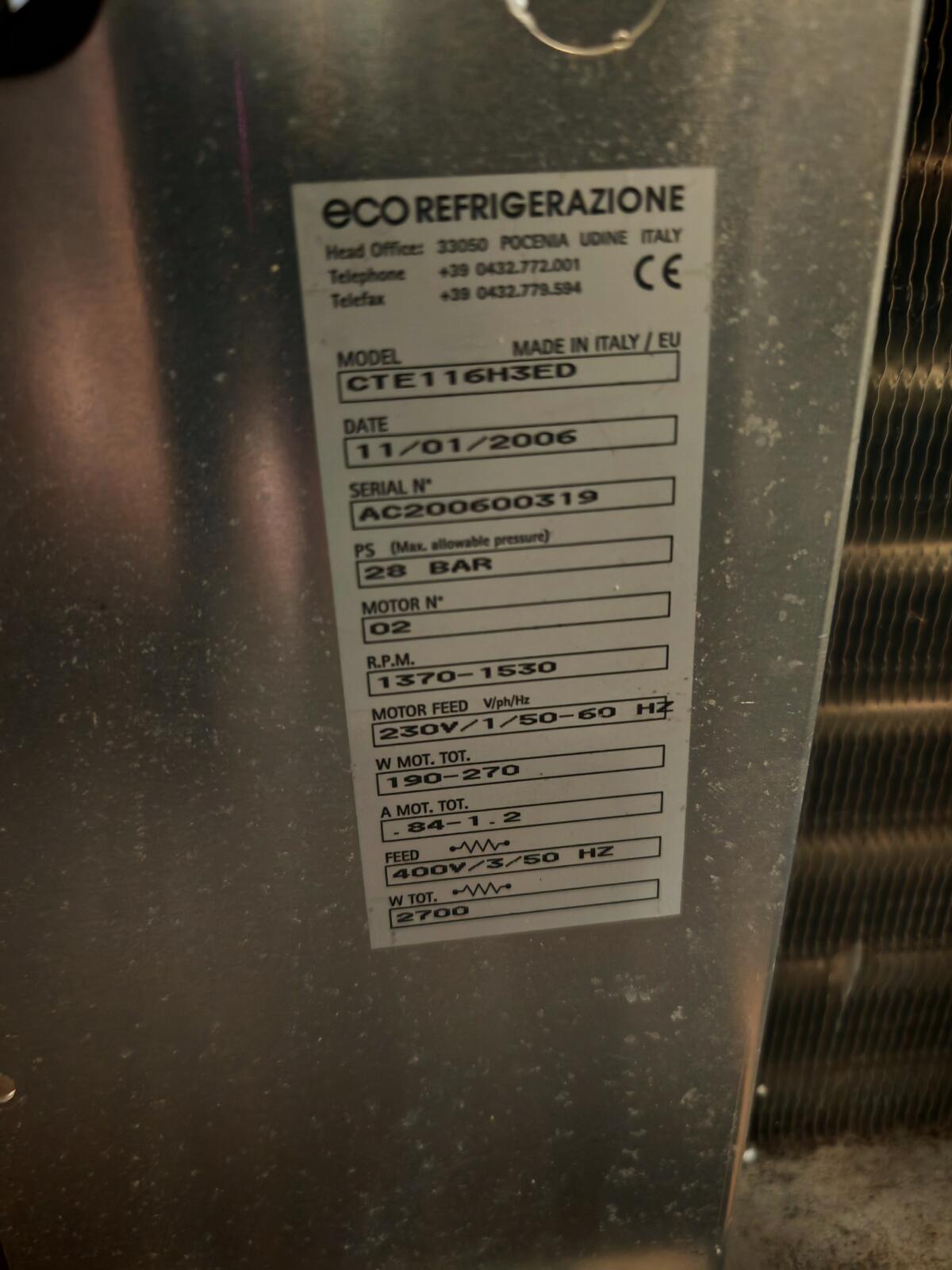 Eco Refrigerazione Verdampfer CTE 116H3ED - Luftkühler für K 2