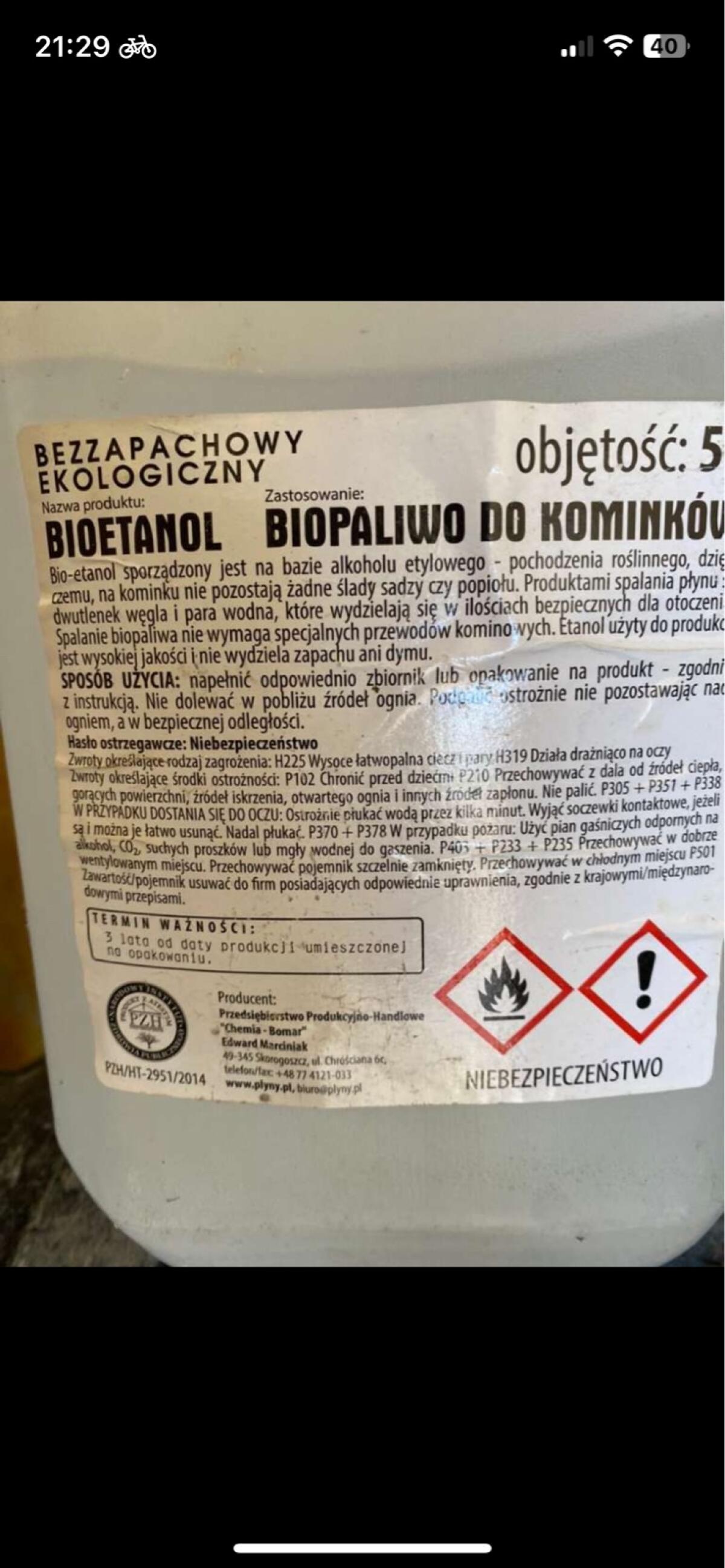 Bioethanol Etanol Paliwo Kominkow Kamin Brennstoff 2