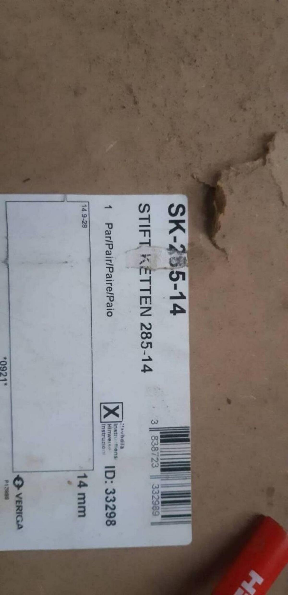 Stachelketten Veriga Stiftketten 285-14 3