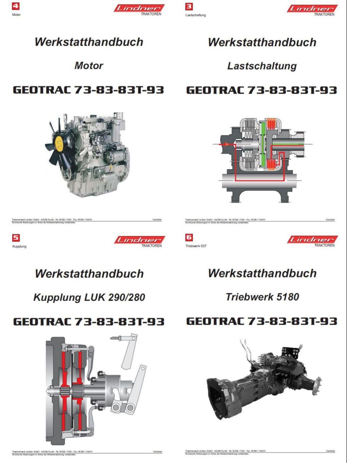 Werkstatthandbuch Lindner Geotrac 63 - 73 - 83 - 93 - 103 2